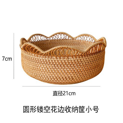 Liquidación: Cesta de mimbre para té y aperitivos, cesta de almacenamiento, organizador de aperitivos, productos de bambú y mimbre tejidos a mano para hoteles y hostales.