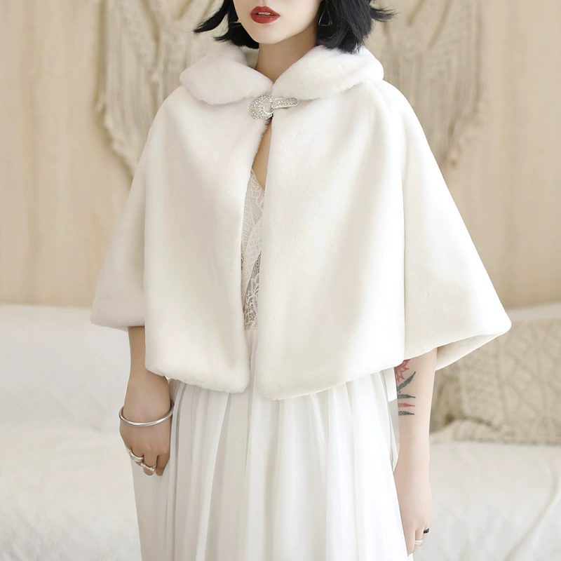 Зимнее свадебное платье свадебное шаль утолщенный теплый вечер шаль пальто снаружи трансграничной оптом