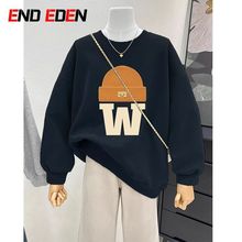 圆领卫衣女秋冬季加绒加厚新款时尚减龄欧货洋气宽松百搭