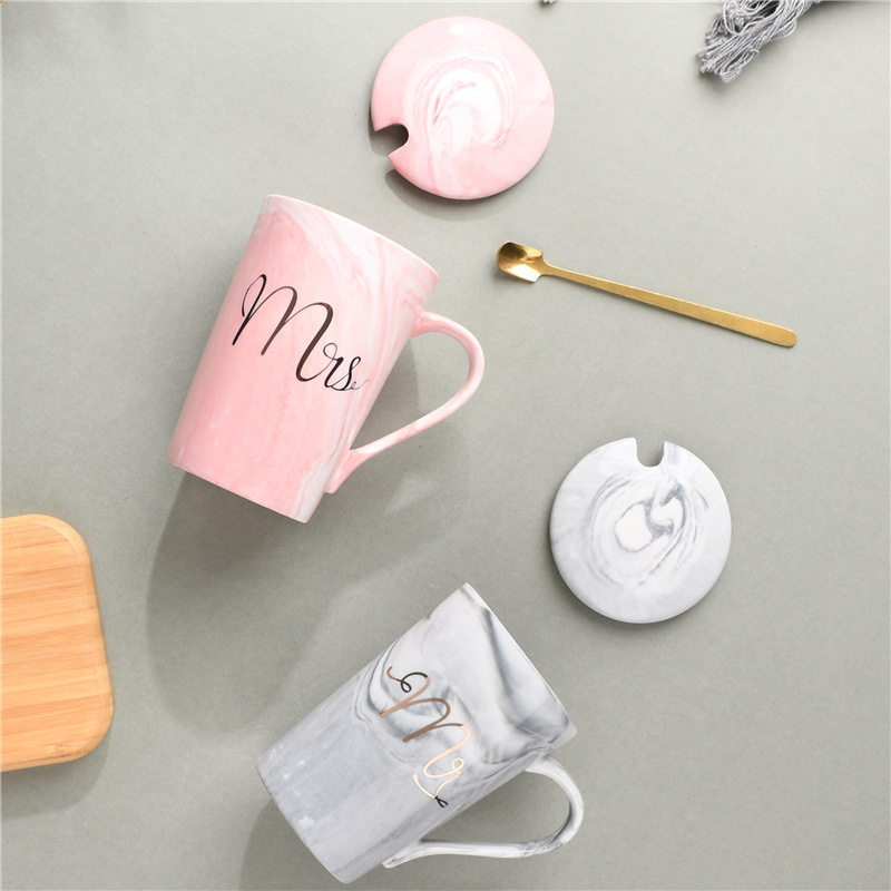 Taza de pareja creativa taza de agua mano regalo joyería publicidad taza de apertura actividad regalo Taza de cerámica que hace registro
