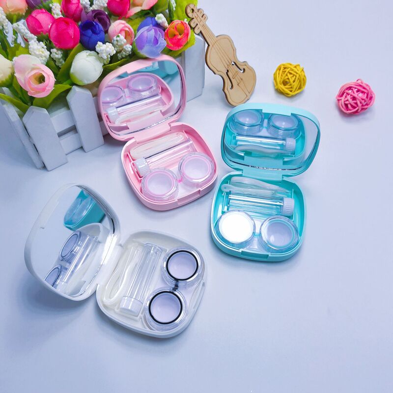 Color Contact Lens Storage Box, New Portable and Compact Korean Style Contact Lens Case, Comes with Lens Tweezers and Other Tools
