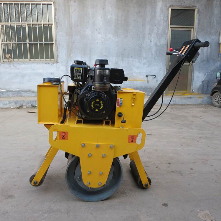 小型手扶式双钢轮压路机厂家包邮 震动柴油动力压土机质量保证