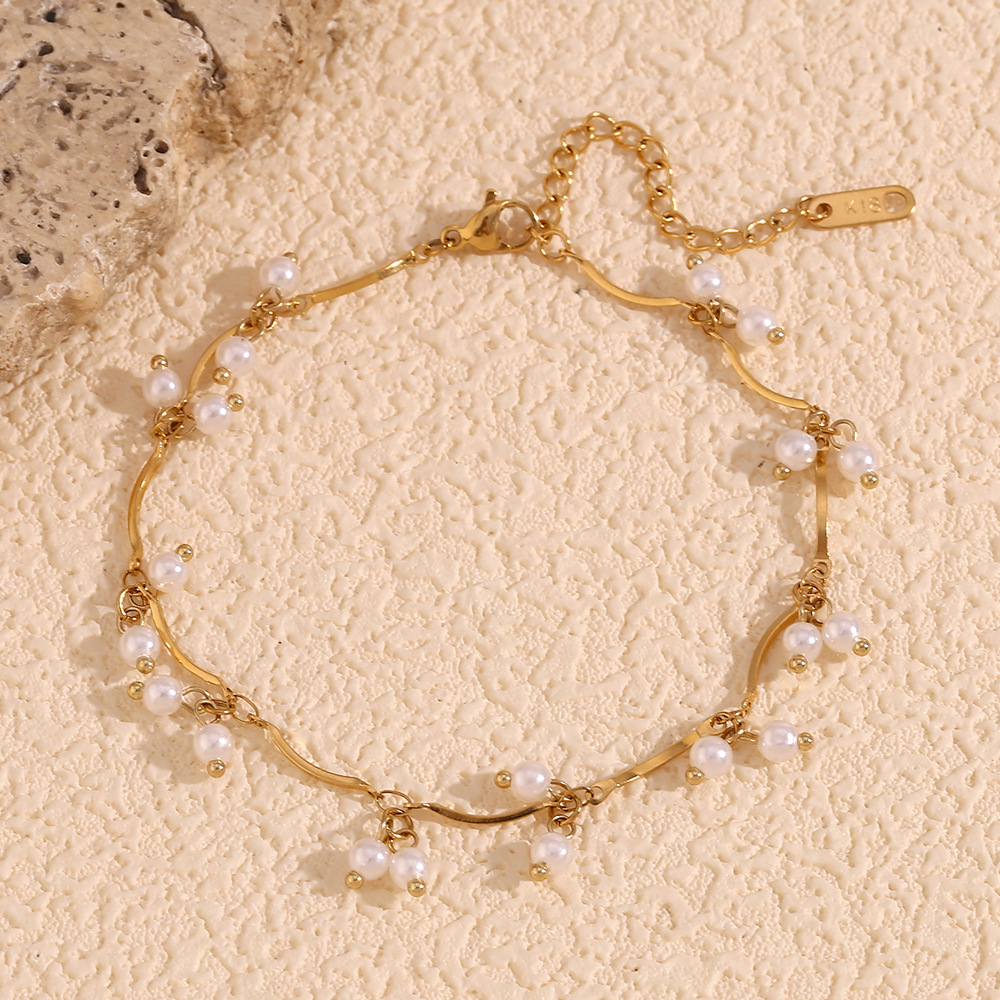 Pearl Stainless Steel Anklet