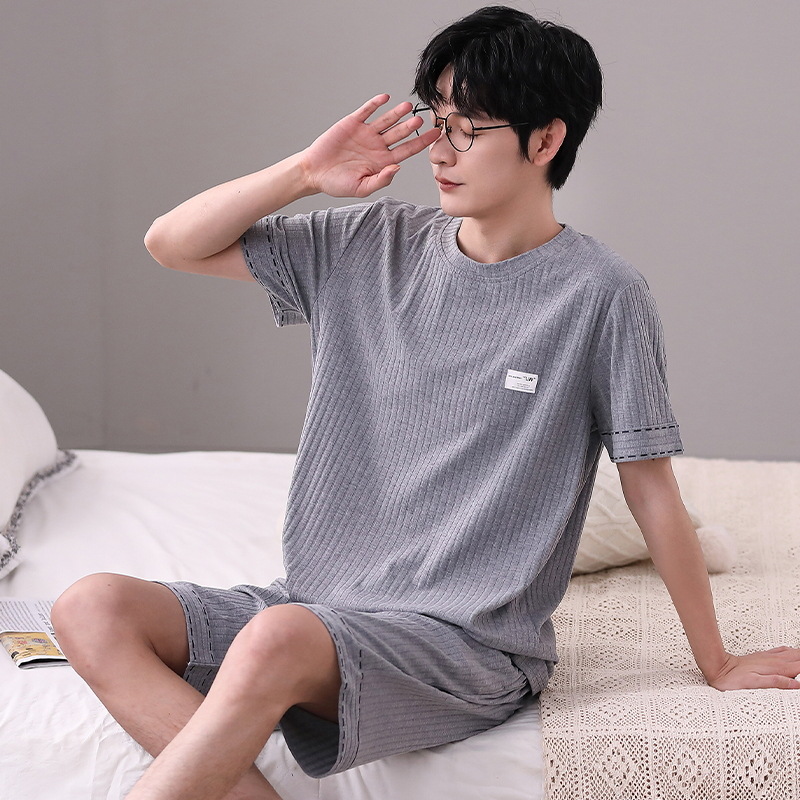 2023 nuevos pijamas de los hombres de verano modal delgado de manga corta pantalones cortos de seda de hielo fresco desgaste del hogar más traje de tamaño