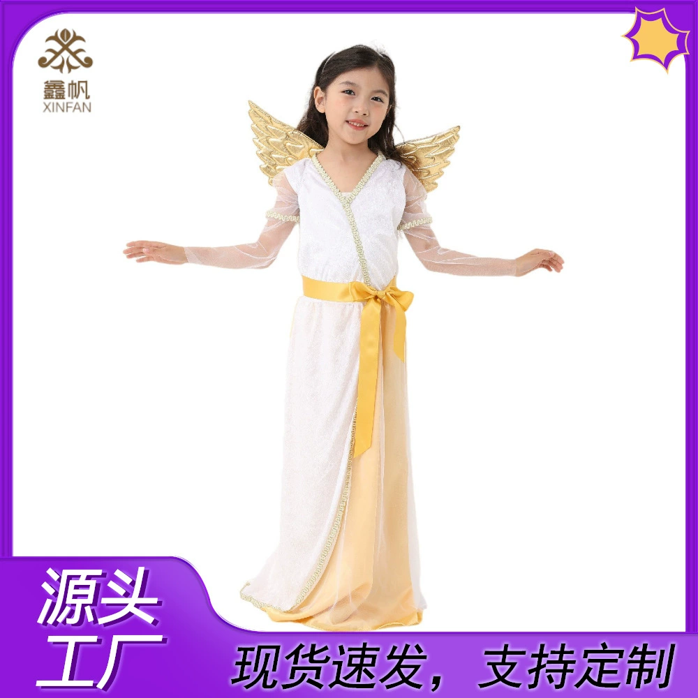 Хэллоуин Детский костюм Белоснежка Принцесла Платье Цветочный костюм Девушка Платье Ангел Крылья Платье