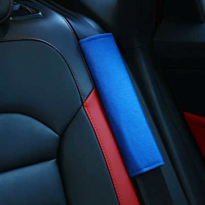Seat belt shoulder pad Straps, Made of Soft Ice - brushed-shoulder-pads-blue-pair