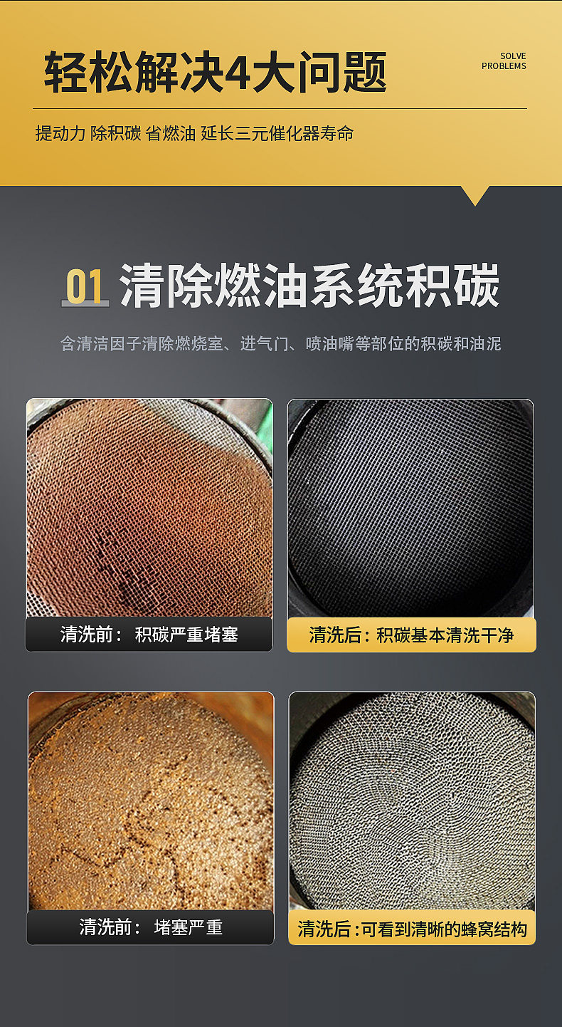 Car Three-Way Catalytic Converter Cleaner, Engine Noise Eliminator, Internal Fuel Additive, Carbon Deposit Remover, No Disassembly Required