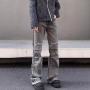 宽松水洗烟灰美式牛仔裤