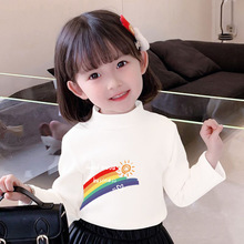 Y2111#儿童新款半高领秋冬装德绒打底衫女童加绒加厚保暖长袖T恤