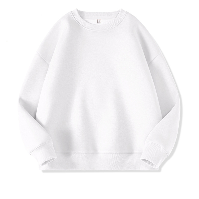 화이트【2607】라운드넥 스웨트셔츠【얇은 단면 350g】