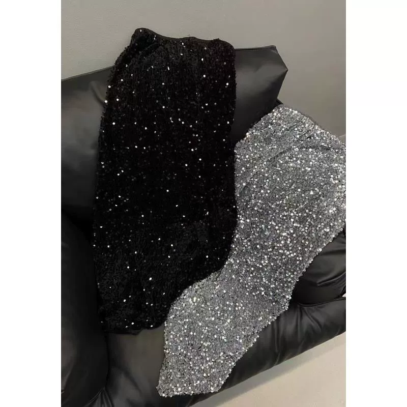 Платье с блестками Корейская весна и лето 4 сезона темпераментный бархат