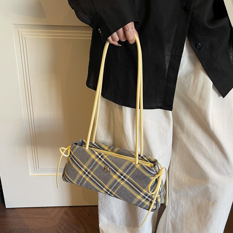Casual Large Capacity Canvas Bag For Women, New Fashion Commuter Shoulder Bag, College Student Class Bag, Baguette Bag - Thumbnail 4