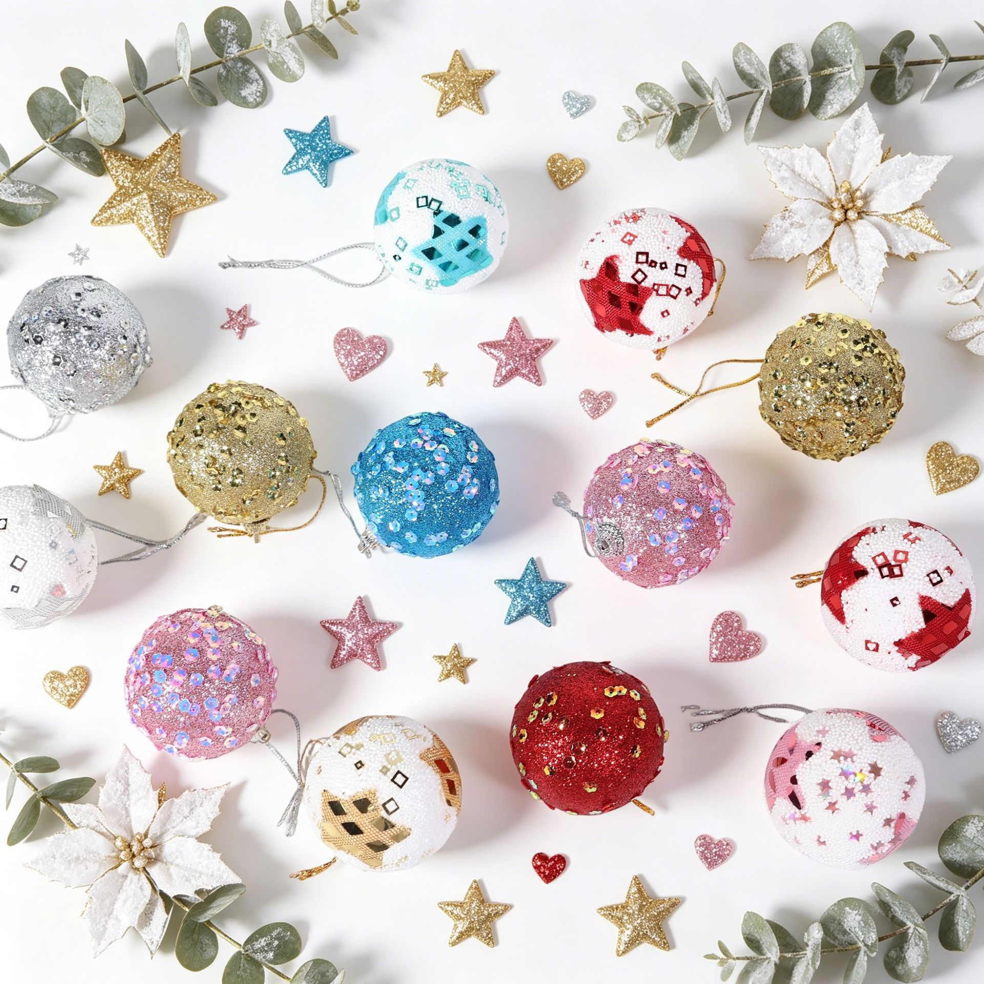 Transfronterizos nueva espuma de Navidad sequinilla bola de Navidad decoración de árbol de Navidad fiesta escenario de decoración bola