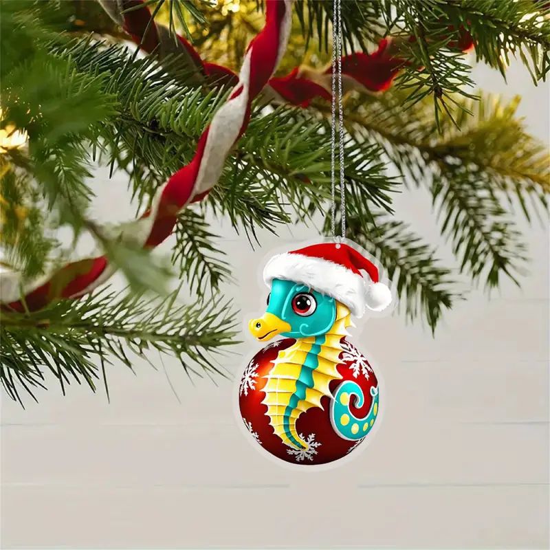 2D Navidad creativa encantadora colgante de vacaciones dragón de color plano transfronterizo colgante de espejo retrovisor colgante de mochila