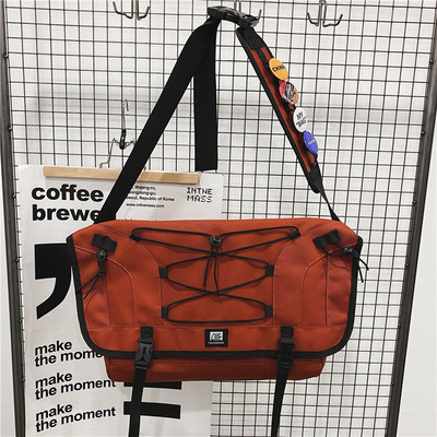 学生工装背包包女大容量ins单肩包男2021新款潮流时尚斜挎包