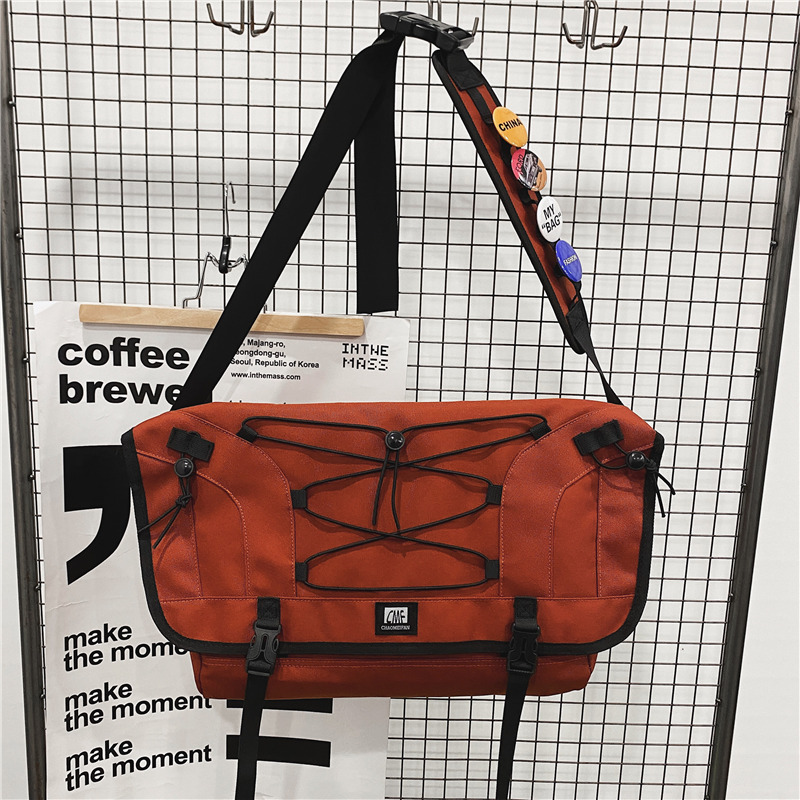 学生工装背包包女大容量ins单肩包男2021新款潮流时尚斜挎包