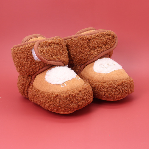 Winter and Autumn Baby Shoes, Warm Infant Shoes 0-1 Years Old Soft Sole Cotton Shoes for Boys and Girls, Fleece Learning to Walk Shoes, Pre-Walking Shoes