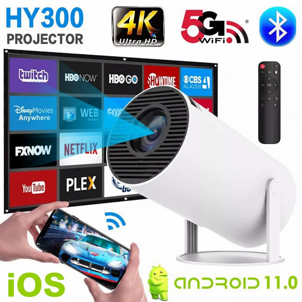 Торговля через границу зарубежная версия HY300 ствол проектора 4k домашний мини Андроид проекция
