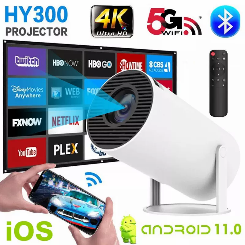 Торговля через границу зарубежная версия HY300 ствол проектора 4k домашний мини Андроид проекция
