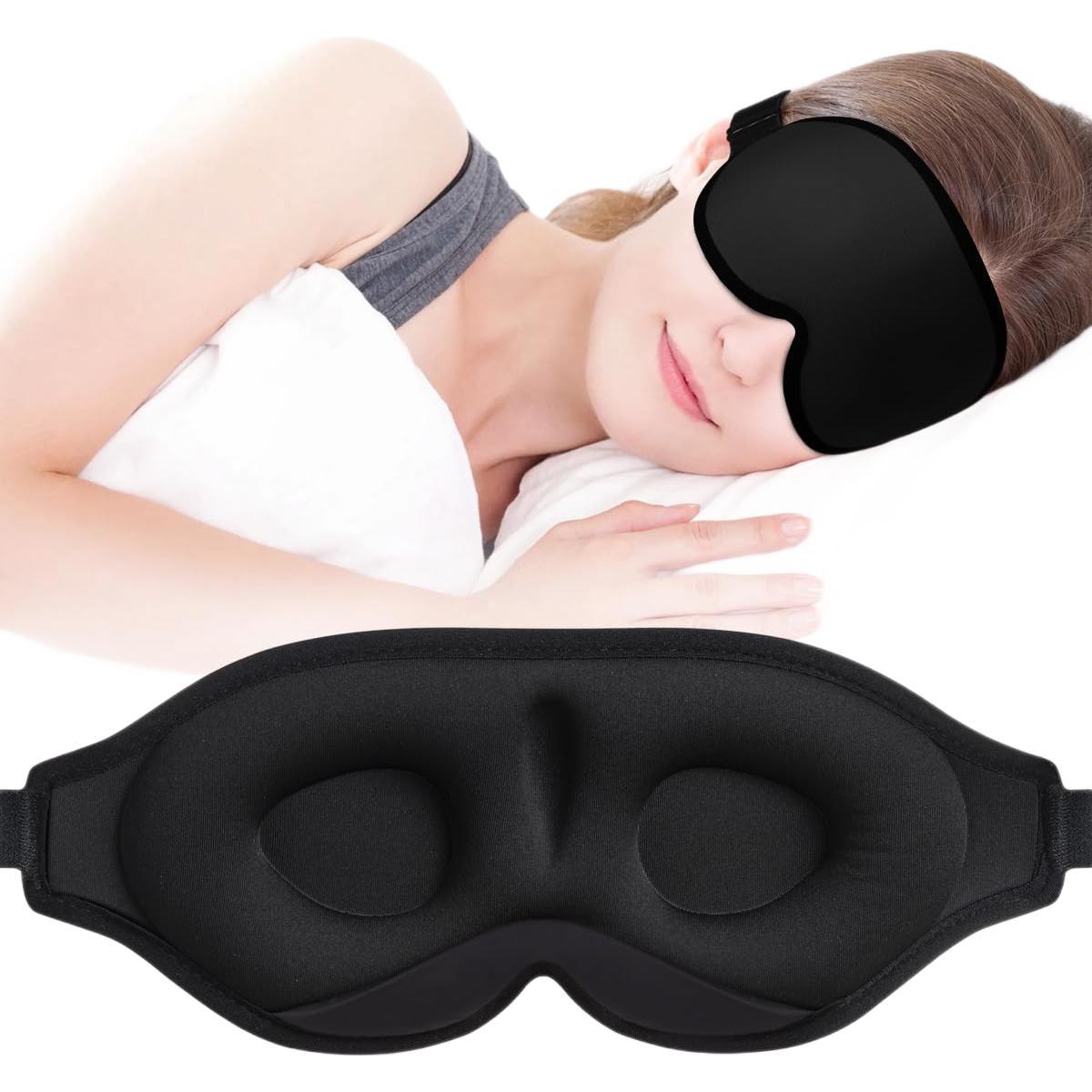 Maschera Da Sonno Bluetooth Con Cuffie Integrate - Morbida Fascia Per Dormire Con Musica, Ideale Per Viaggi E Relax, Blu - 3
