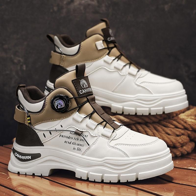 S7512 High-Top Martin Boots with Rotary Buckle Workwear Motorcycle Shoes Versatile Casual Trendy Shoes Outdoor Men's Shoes