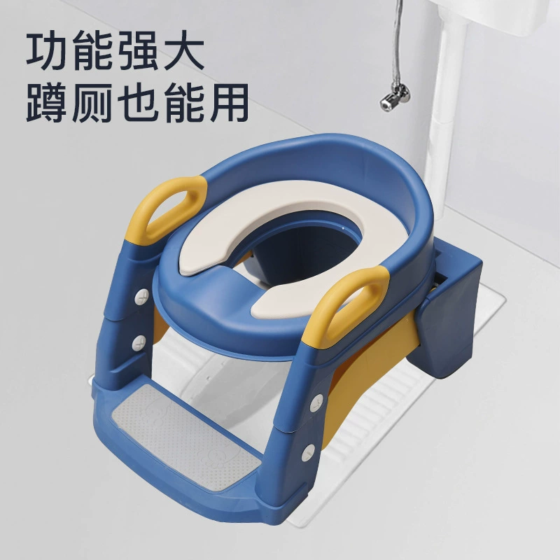 Foldable children's plastic toilet, three in one