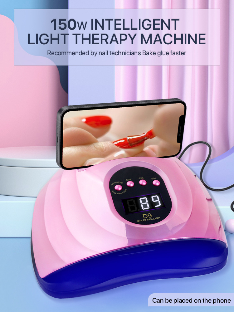 D9 Nail UV Lamp for Nail Salons, UV Nail Polish, Gel Nail Curing, Nail Dryer with Phone Holder Fast Drying.