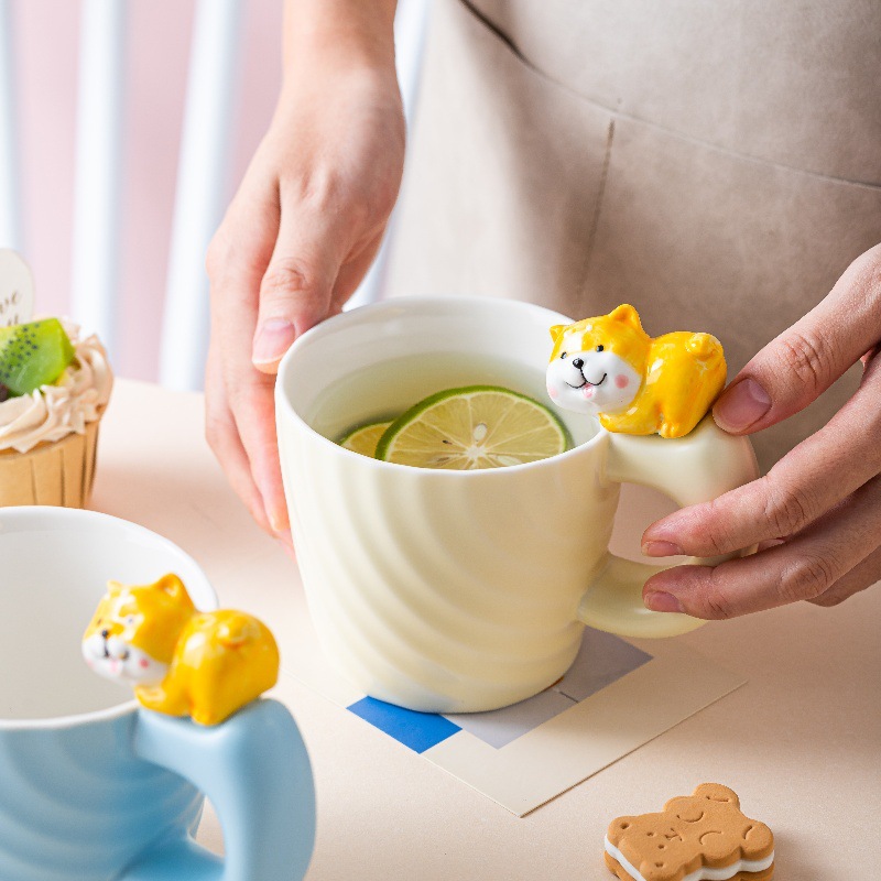 Taza de Cerámica Cachorro, Diseño Exclusivo, Gran Capacidad, para Hogar u Oficina