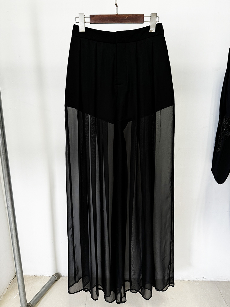 Spring Stars Mesh Patchwork Heavy Industry Beads Blazer Chiffon Trousers Two Piece Pant Sets 14 Spring Stars Mesh Patchwork Heavy Industry Beads Blazer Chiffon Trousers Two Piece Pant Sets