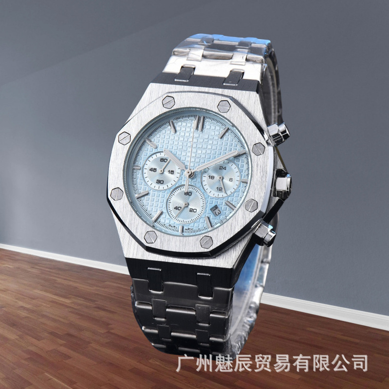 Factory in stock wholesale cross-border foreign trade explosions business royal steel belt waterproof luminous multifunctional six-pin quartz watch Factory in stock wholesale cross-border foreign trade explosions business royal steel belt waterproof luminous multifunctional six-pin quartz watch