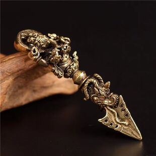 Creative Brass Elephant trunk Magic Pestle Car Keychain Pendant Antique Key Hanging Hand-woven Small Accessories