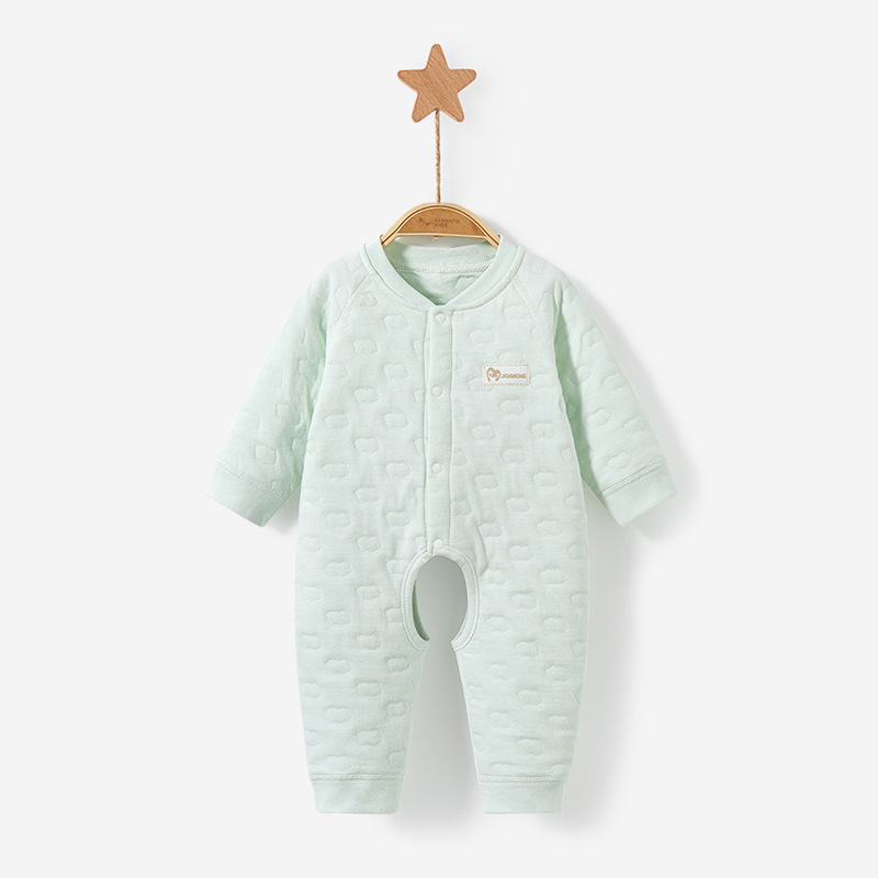 Ropa de bebé recién nacido, primavera, otoño e invierno, hombres y mujeres, algodón puro, monos cálidos, mameluco, entrepierna abierta acolchada, ropa de otoño para bebés