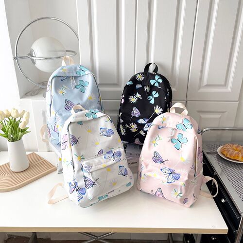 Cross-border summer new Korean-style fashionable dual-shoulder bag for primary and secondary school students, high school and university students, butterfly dual-shoulder backpack