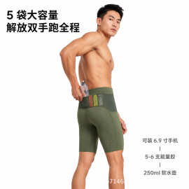 跑步压缩裤男专业马拉松运动速干紧身裤健身训练竞速五分裤短裤