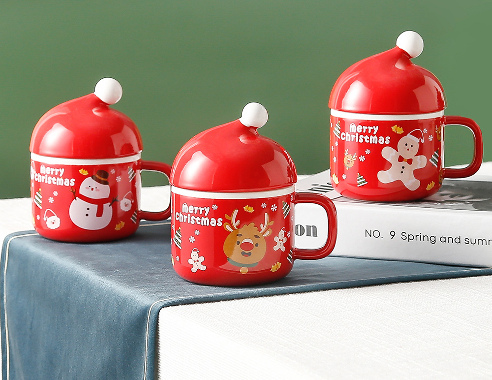 Water Bottles Kitchen and drinking utensils Tableware Event & Party Supplies Christmas Fashion Santa Claus Ceramics Christmas Tableware 1 Set