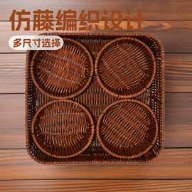坚果零食藤编收纳框零食展示花生分格新年果篮现代简约篮子