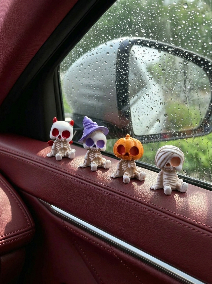 Mini Cute Halloween Ghost Desktop Ornament, Healing-Inspired Car Dashboard Display Decoration