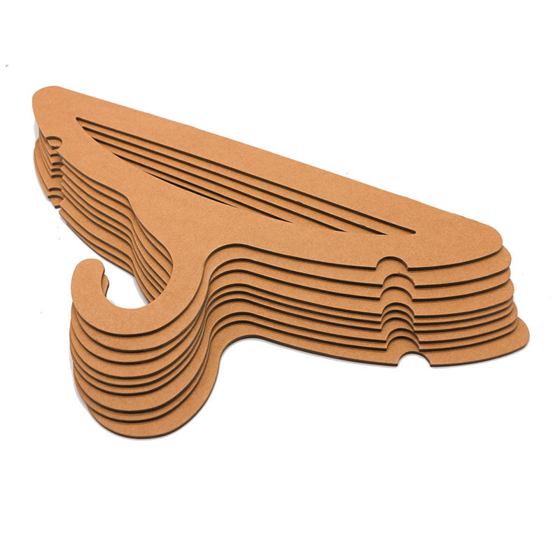 Fabricante personalizado impresa percha de papel kraft mantas pantalones ropa desechable percha de papel degradable