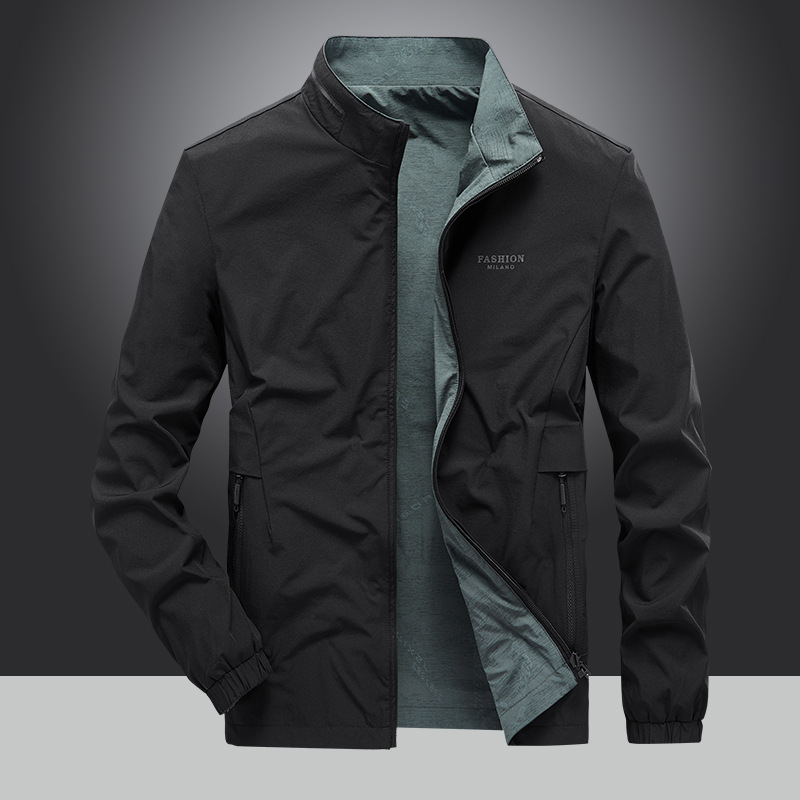 2022 Spring and Autumn New Arrival Reversible Jacket for Men, Spring and Autumn Cross-Border Stand Collar Casual Slim Fit Men's Clothing 2022 Spring and Autumn New Arrival Reversible Jacket for Men, Spring and Autumn Cross-Border Stand Collar Casual Slim Fit Men's Clothing
