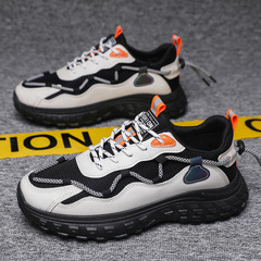 外貿男鞋 春季新款系帶運動休閒鞋厚底老爹鞋 透氣低幫輕便學生鞋