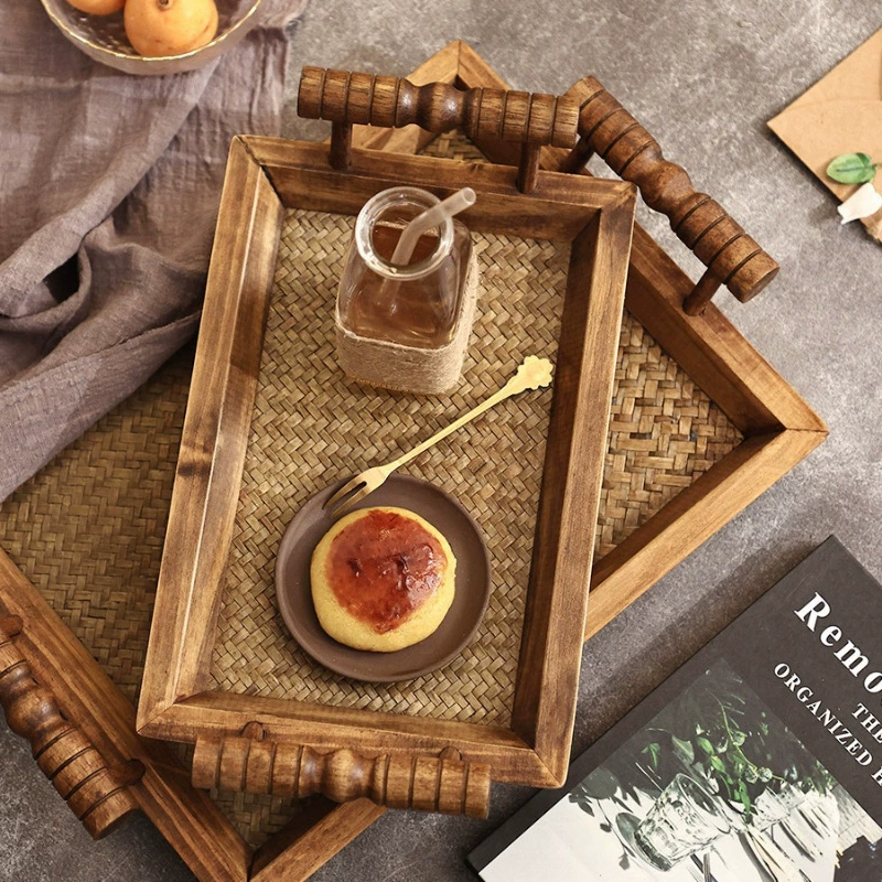 Деревянная тарелка средний паллет тайский салон красоты из массива дерева лоток для чая ретро китайский домашний чайный поднос