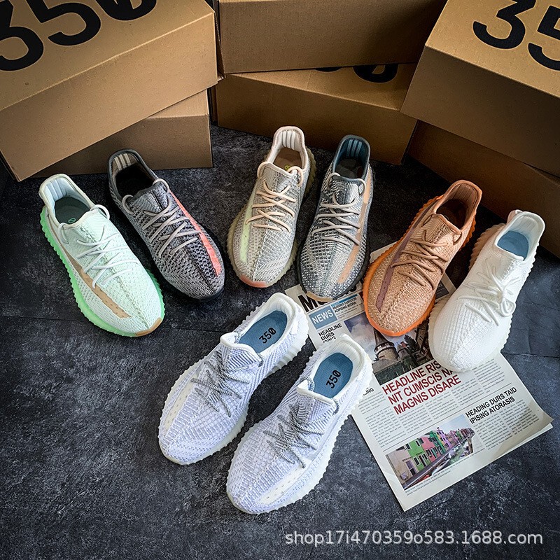 yezi yeezy Coconut Shoes Men's 350V2 Putian Three Bars Really Explosive Gypsophila White Angels Terracotta Warriors Running Shoes