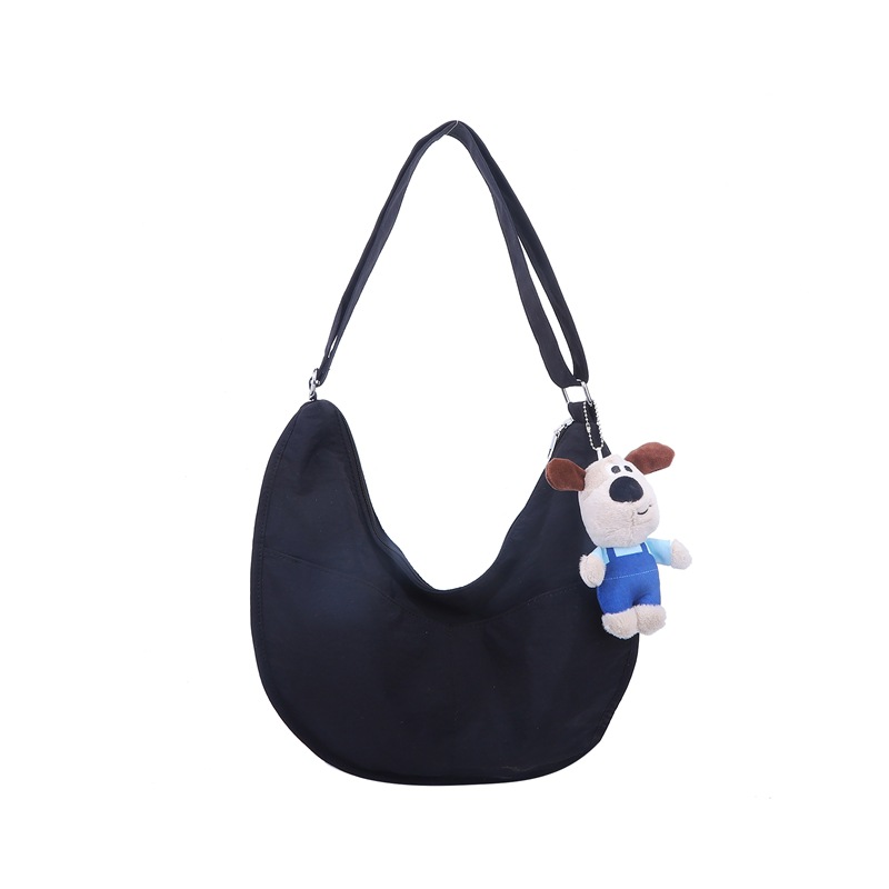 Bolsa de hombro coreana para niños y niñas de color sólido de gran capacidad bolsas de饺os para niños 2025 nuevas bolsas para niños con colgantes