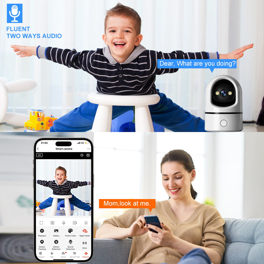 tuya涂鸦5G家用wifi网络手机远程婴儿监控摄像头智能高清视频通话