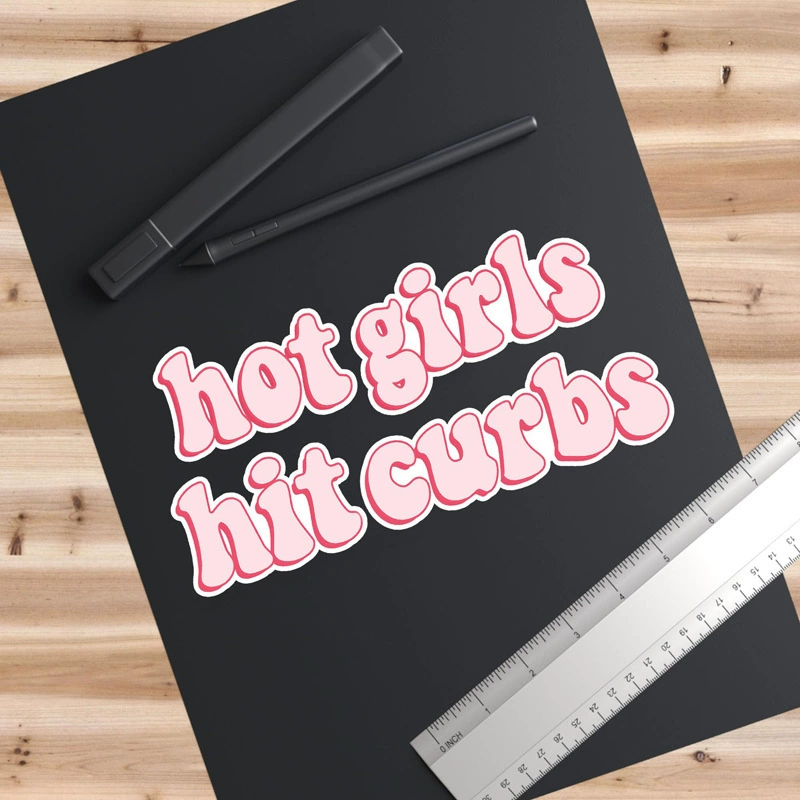 Кросс-граничная английская наклейка на хвост автомобиля Hot Girl Hit Curbs Ethylene Ethylene Bar Bar Bar Моторовая наклейка на стекло
