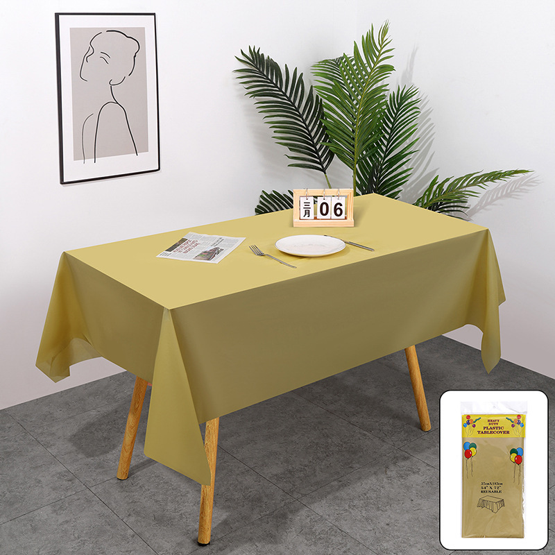 Liquidación: Mantel desechable de PEVA de color liso para fiestas, sin necesidad de lavado, cubierta de mesa engrosada 137*183cm