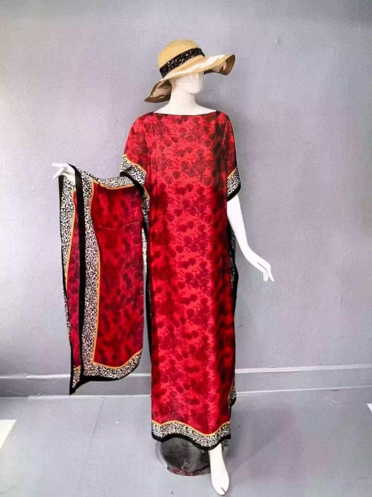 보더 표범 무늬-레드