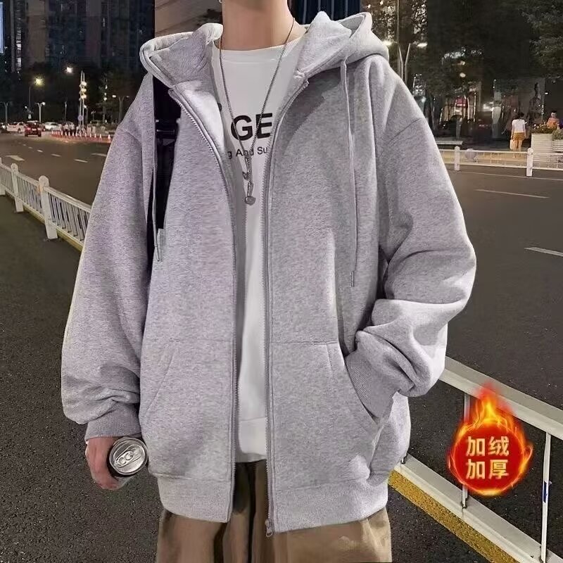 Leak-picking Counter Withdraws Tail List Big Brand Foreign Trade Men's Long Sleeve Cardigan Jacket Men's fleece-lined Thickened Sweater in Autumn and Winter