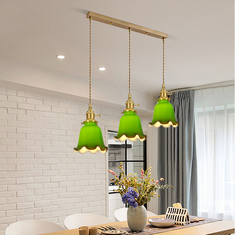 Estilo japonés nogal americano latón retro vidrio restaurante bar mostrador pasillo estudio ventana dormitorio cabecera pequeña araña