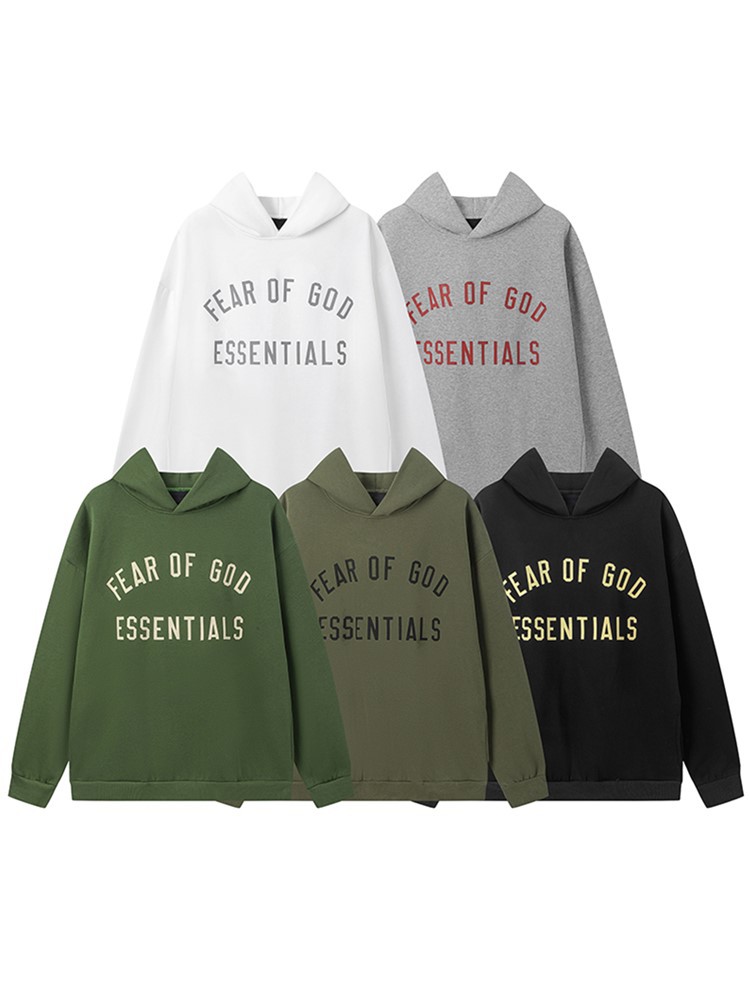 FOG ESSENTIALS Temporada 10 letra impresa otoño invierno camiseta de terciopelo pantalones casuales moda hombre